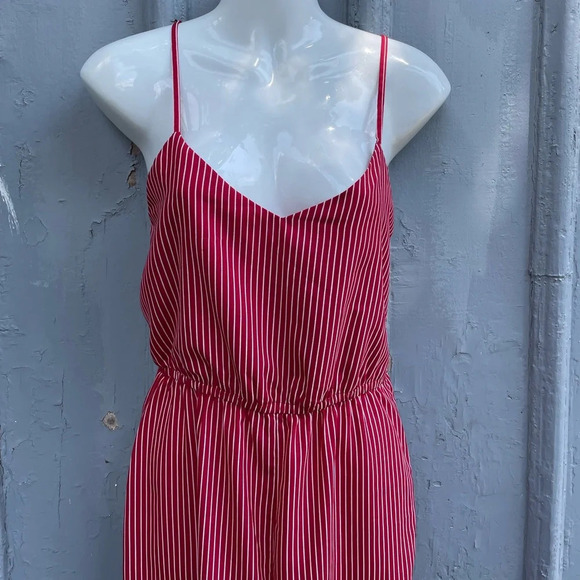 Hilary Macmillan Red Pin Stripe Jumpsuit Romper, size XS - Picture 3 of 11